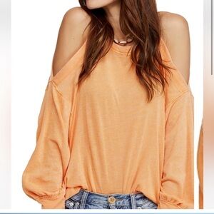 WE the free creamsicle cold shoulder crop size medium